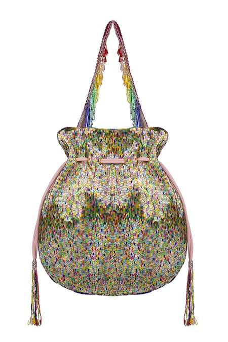Lovetobag Dysis Tourmaline Rainbow Potli With Handle 