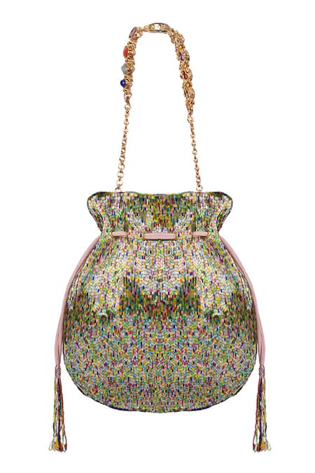 Lovetobag Dysis Tourmaline Rainbow Potli With Nina Handle 