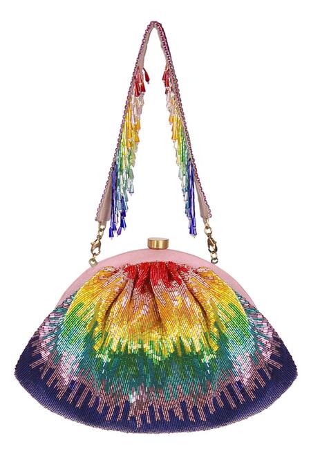 Lovetobag Multi Color Embellished Dysis Tourmaline Rainbow Soft Pouch With Handle Online at Aza Fashions Lovetobag_Multi Color Embellished Dysis Tourmaline Rainbow Soft Pouch With Handle _Online_at_Aza_Fashions