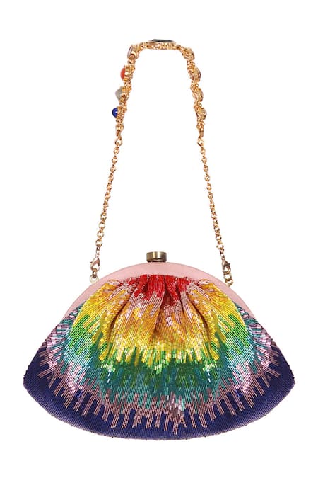 Lovetobag Dysis Tourmaline Rainbow Pouch With Nina Handle 