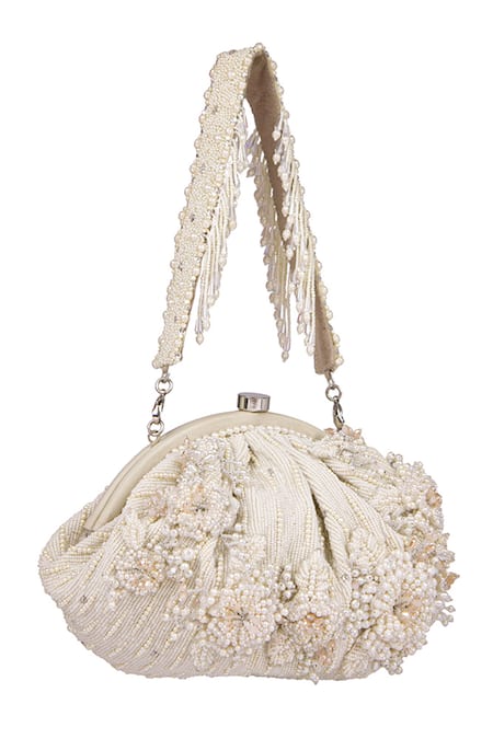 Buy Lovetobag Ivory Embellished Esme Embroidered Soft Pouch With Handle Online at Aza Fashions Buy_Lovetobag_Ivory Embellished Esme Embroidered Soft Pouch With Handle _Online_at_Aza_Fashions
