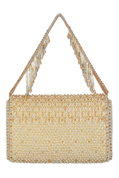 Lovetobag Joel Embellished Flapover Clutch With Handle 