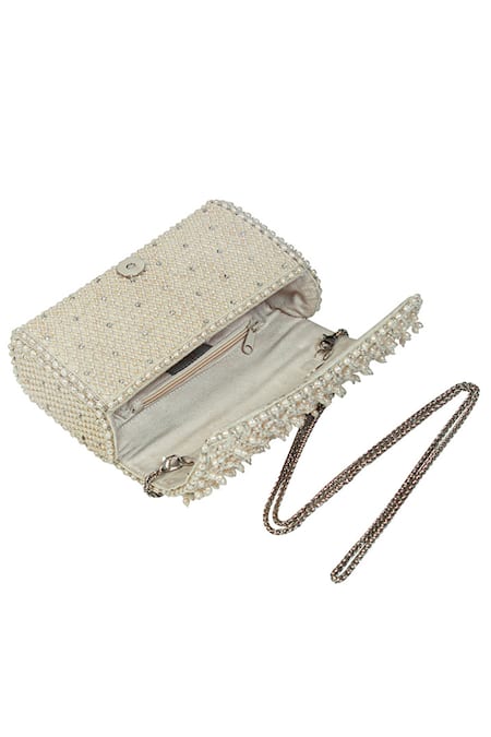 Shop_Lovetobag_Ivory Embellished Joel Crystal Flapover Clutch With Handle _Online_at_Aza_Fashions