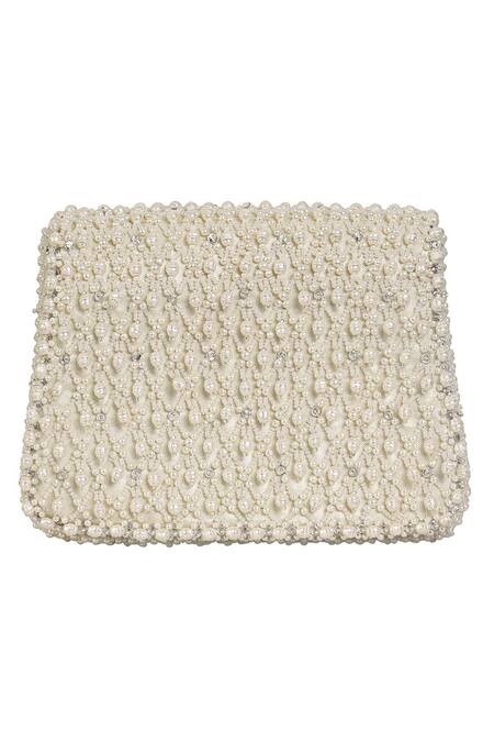 Lovetobag Ivory Embellished Joel Mini Trapezium Studded Clutch Online at Aza Fashions Lovetobag_Ivory Embellished Joel Mini Trapezium Studded Clutch _Online_at_Aza_Fashions