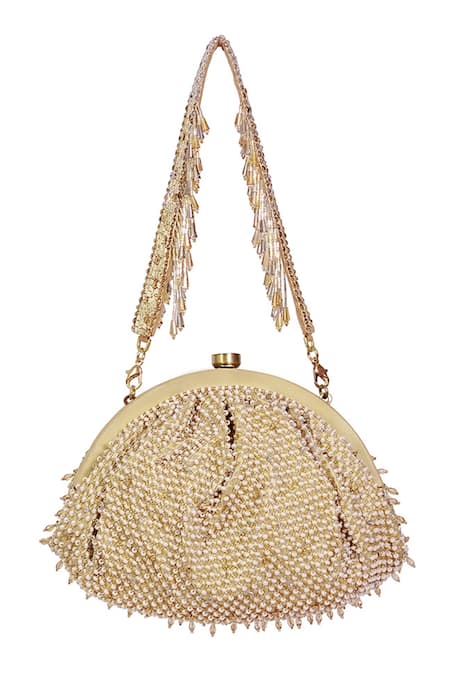 Lovetobag Joel Crystal Embellished Soft Pouch With Handle 