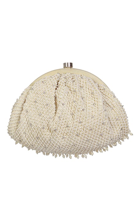 Lovetobag Joel Crystal Jaali Embellished Soft Pouch 