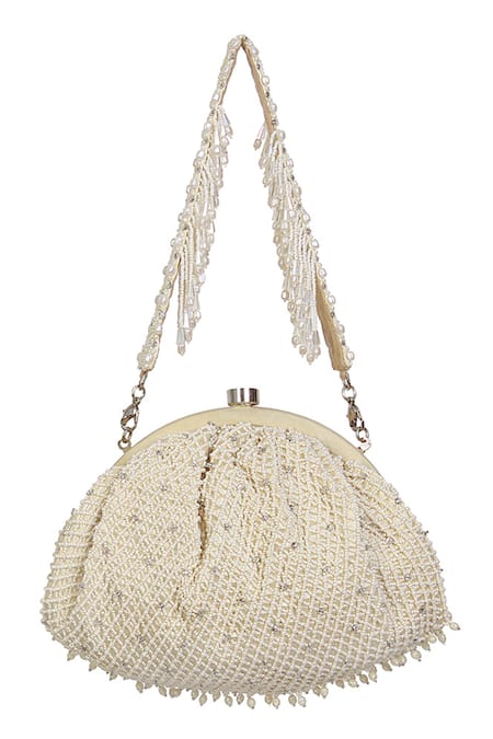 Lovetobag Joel Jaali Embellished Soft Pouch With Handle 