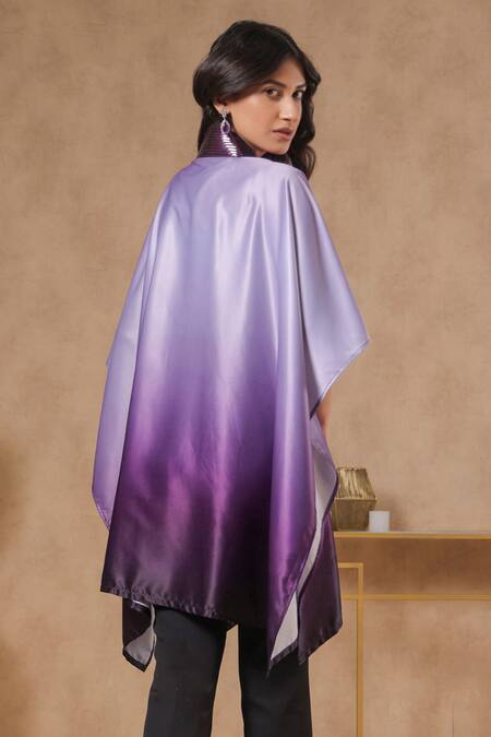 Shop B'Infinite Purple Twilight Bodice Embellished Cape With Belt at Aza Fashions Shop_B'Infinite_Purple Twilight Bodice Embellished Cape With Belt_at_Aza_Fashions