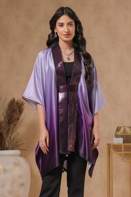Buy B'Infinite Purple Twilight Bodice Embellished Cape With Belt Online at Aza Fashions Buy_B'Infinite_Purple Twilight Bodice Embellished Cape With Belt_Online_at_Aza_Fashions