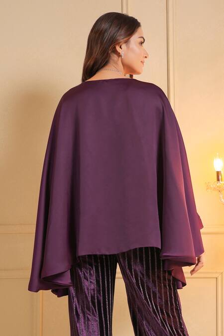 B'Infinite Purple Satin Solid Round Royal Amethyst Top  2