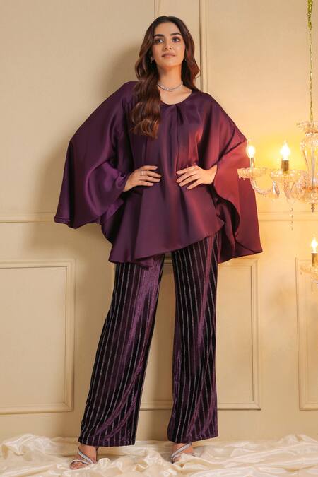 B'Infinite Purple Satin Solid Round Royal Amethyst Top  4