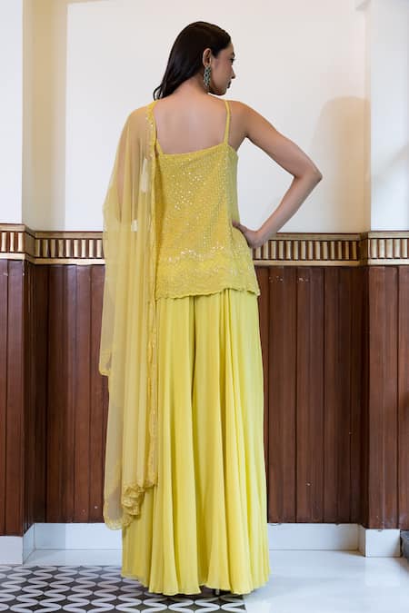 Mehak Sharma Hand Embroidered Kurta Sharara Set 