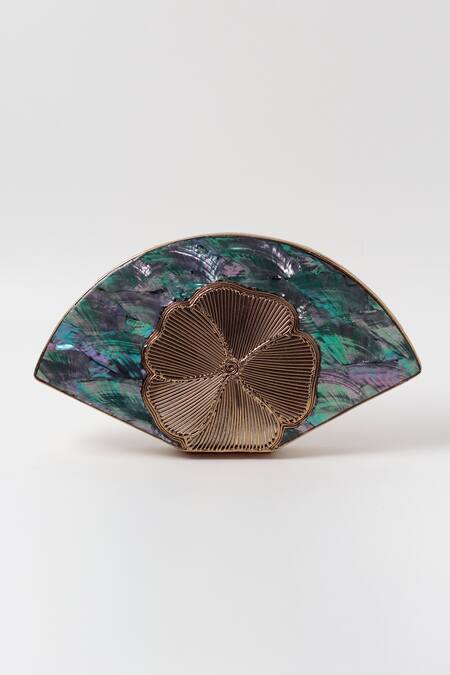 The Tan Clan_Multi Color Bahaar Mother Of Pearl Clutch _Online_at_Aza_Fashions