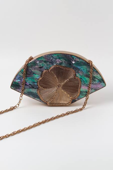 Shop_The Tan Clan_Multi Color Bahaar Mother Of Pearl Clutch _Online_at_Aza_Fashions