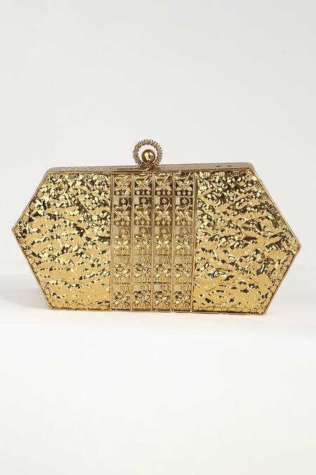 Shop_The Tan Clan_Gold Sequins, Beads Fatima Embellished Clutch _Online_at_Aza_Fashions