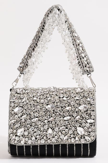 THE TAN CLAN Grace Rhinestone Embellished Clutch 