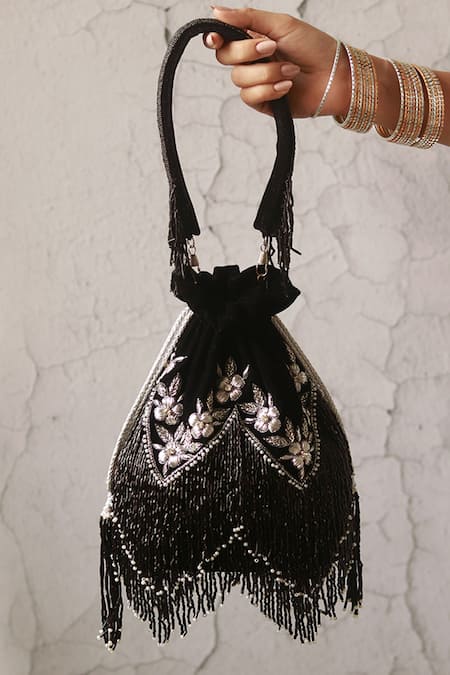 THE TAN CLAN Keisha Tassel Embellished Potli 