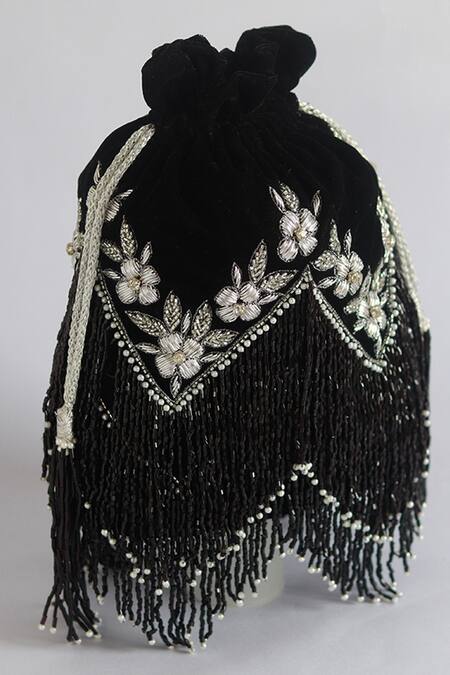 The Tan Clan Keisha Tassel Embellished Potli 