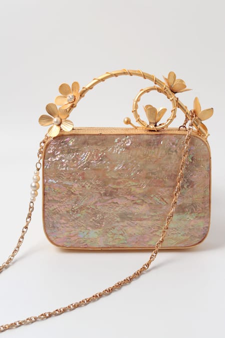 The Tan Clan Naira Mother Of Pearl Clutch 