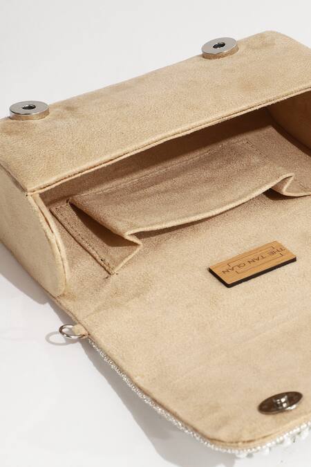 Buy_The Tan Clan_Beige Embellished Nysa Clutch 