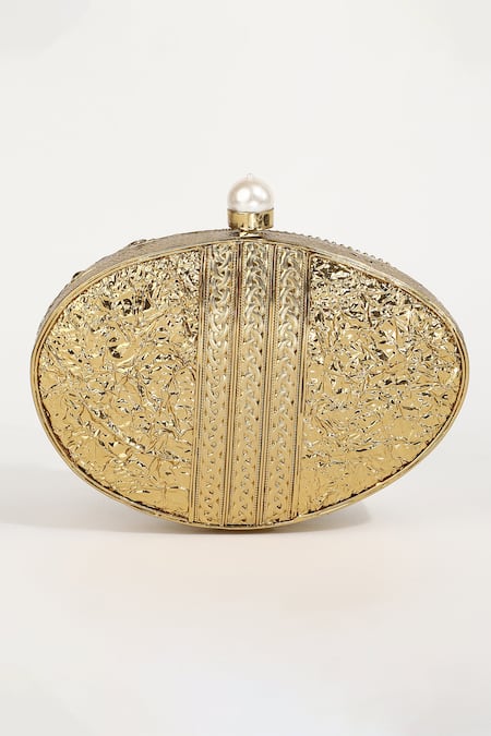 The Tan Clan Seep Mother Of Pearl Embellished Clutch 
