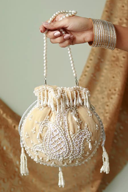 THE TAN CLAN Sukoon Pearl Hand Embellished Potli 