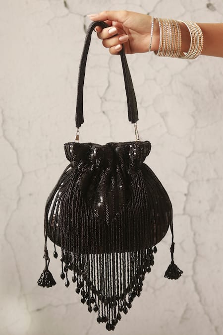 The Tan Clan Twinkle Beads Embellished Potli 