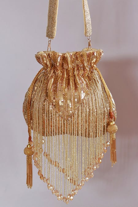 The Tan Clan Twinkle Beaded Tassels Potli 