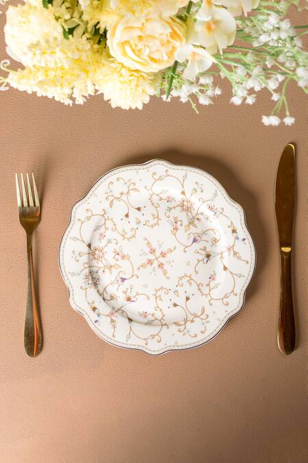 Shop Vigneto Multi Color Finest Premium Porcelain Floral Pattern Dinner Set Online at Aza Fashions Shop_Vigneto_Multi Color Finest Premium Porcelain Floral Pattern Dinner Set_Online_at_Aza_Fashions