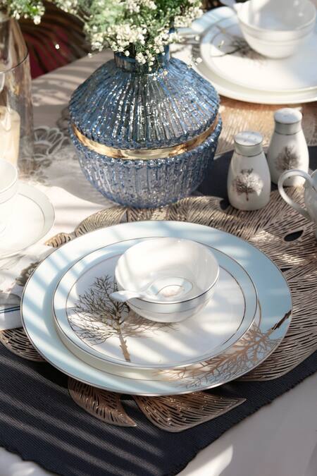 Vigneto Blue Finest Premium Porcelain Tree Pattern Celestial Dinner Set