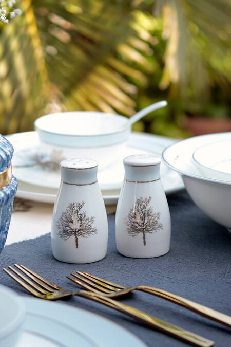 Buy Vigneto Blue Finest Premium Porcelain Tree Pattern Celestial Dinner Set Online at Aza Fashions Buy_Vigneto_Blue Finest Premium Porcelain Tree Pattern Celestial Dinner Set_Online_at_Aza_Fashions