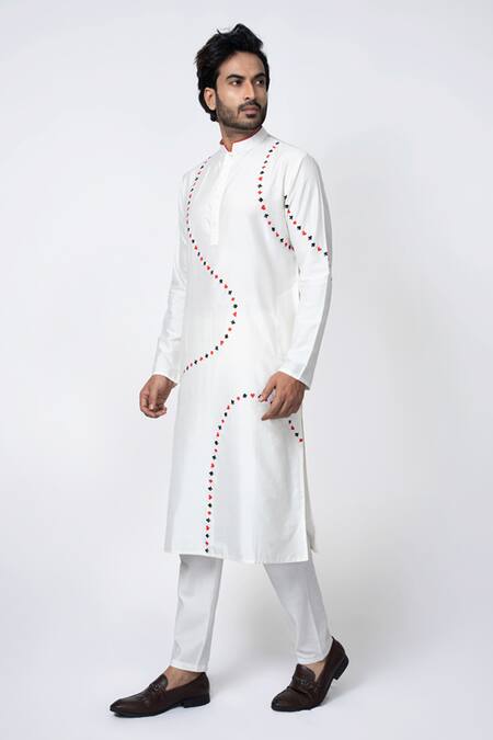 Buy Priyanka Haralalka Off White Cotton, Silk Embroidery Cards Poker Theme Kurta And Pyjama Set Online at Aza Fashions Buy_Priyanka Haralalka_Off White Cotton, Silk Embroidery Cards Poker Theme Kurta And Pyjama Set _Online_at_Aza_Fashions