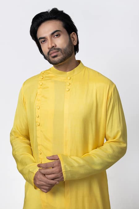 Buy Priyanka Haralalka Yellow Muslin Layered Kurta And Pyjama Set Online at Aza Fashions Buy_Priyanka Haralalka_Yellow Muslin Layered Kurta And Pyjama Set _Online_at_Aza_Fashions