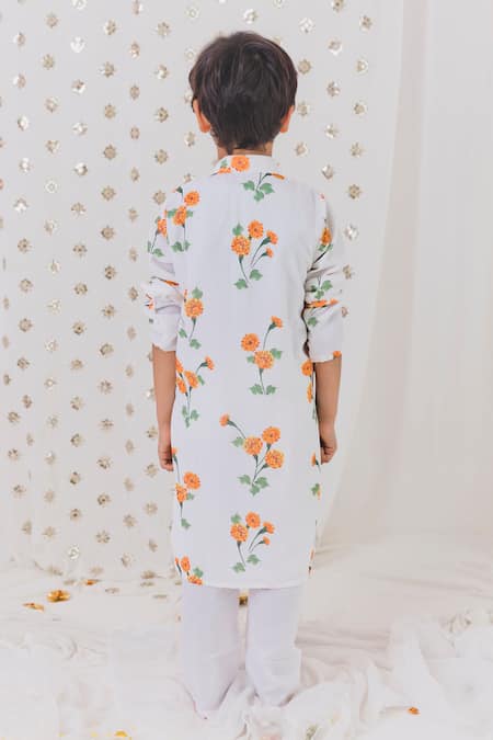 Tiny Pants Marigold Pattern Kurta Set 