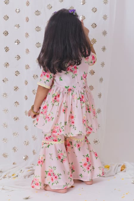 Tiny Pants Rosa Garden Pattern Kurta Sharara Set 