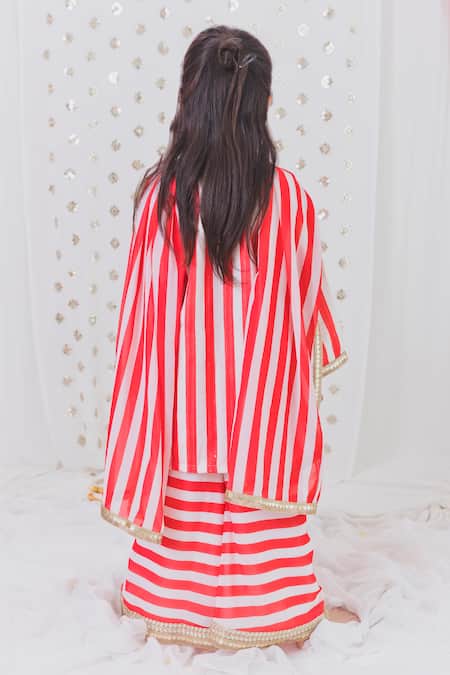 Tiny Pants Striped Pattern Kurta Sharara Set 