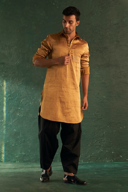 Charkhee Silk Tissue Metallic Kurta With Salwar 