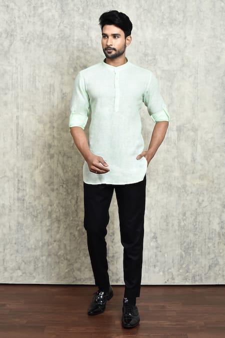 Arihant Rai Sinha Linen Short Kurta 