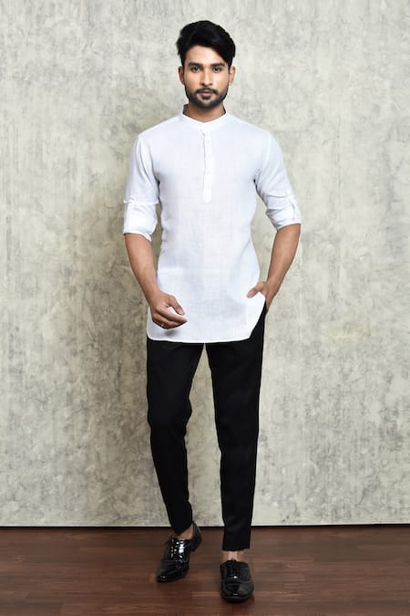 Arihant Rai Sinha Yarn Dyed Linen Short Kurta 