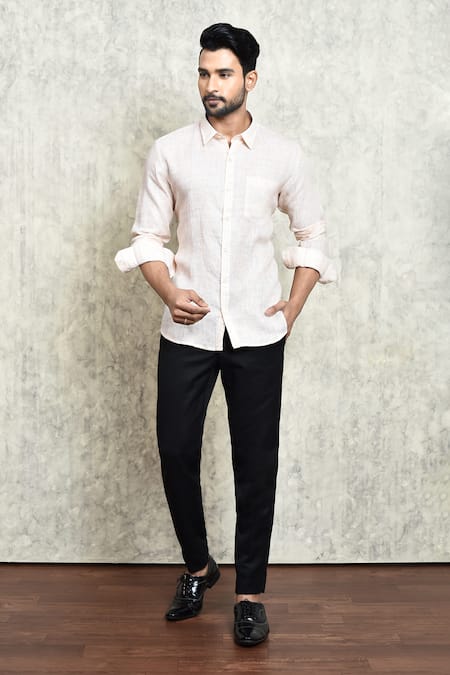 Arihant Rai Sinha Geometric Print Linen Shirt 