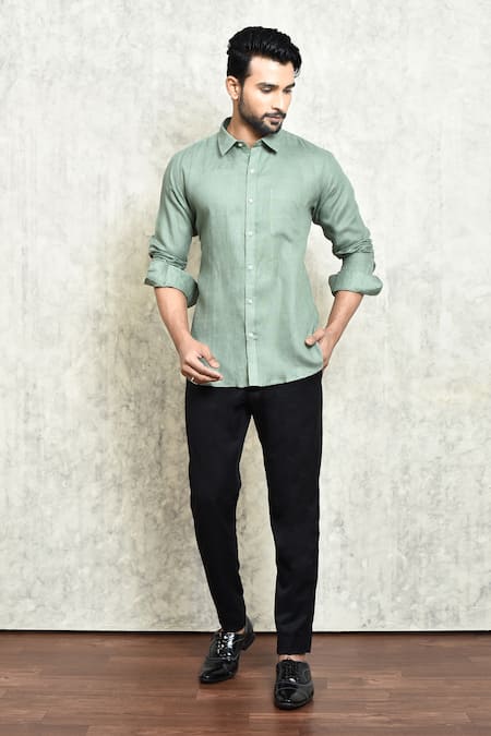 Arihant Rai Sinha Linen Plain Shirt 