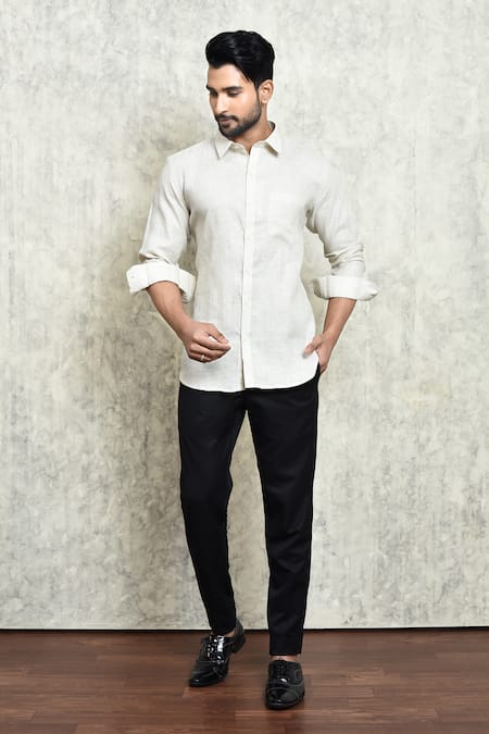 Arihant Rai Sinha Long Sleeves Yarn Dyed Shirt 