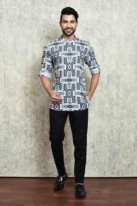 Arihant Rai Sinha Geometric Print Short Kurta 