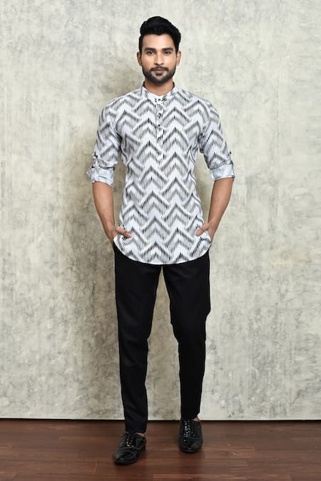 Arihant Rai Sinha Linen Printed Short Kurta 