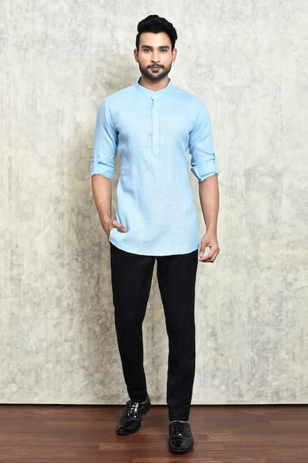 Arihant Rai Sinha Linen Dyed Short Kurta 