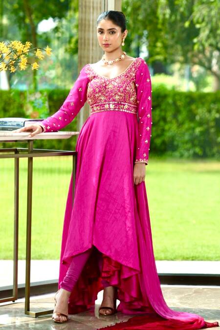 Rashika Sharma Pink Nylon, Cotton, Chiffon, Silk Sequins, Mahi Embroidered Bodice Anarkali Set at Aza Fashions Rashika Sharma_Pink Nylon, Cotton, Chiffon, Silk Sequins, Mahi Embroidered Bodice Anarkali Set _at_Aza_Fashions