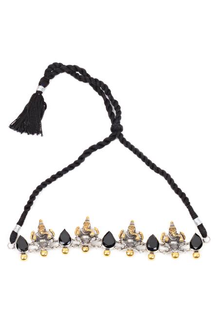 Sangeeta Boochra_Black Two Toned Temple Choker _Online_at_Aza_Fashions