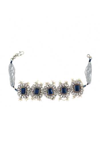 Sangeeta Boochra Blue Stone Encrusted Choker Online at Aza Fashions Sangeeta Boochra_Blue Stone Encrusted Choker _Online_at_Aza_Fashions