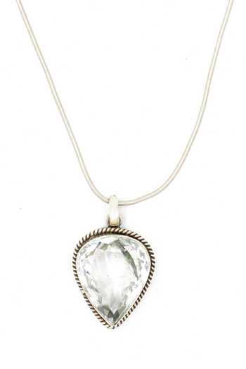 Sangeeta Boochra White Stone Encrusted Pendant Necklace Online at Aza Fashions Sangeeta Boochra_White Stone Encrusted Pendant Necklace _Online_at_Aza_Fashions