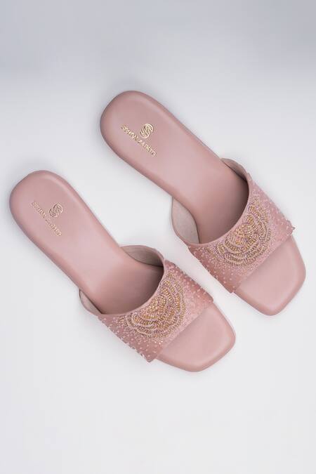 SCHON ZAPATO Blooming Daisy Crystal Embellished Strap Heels 